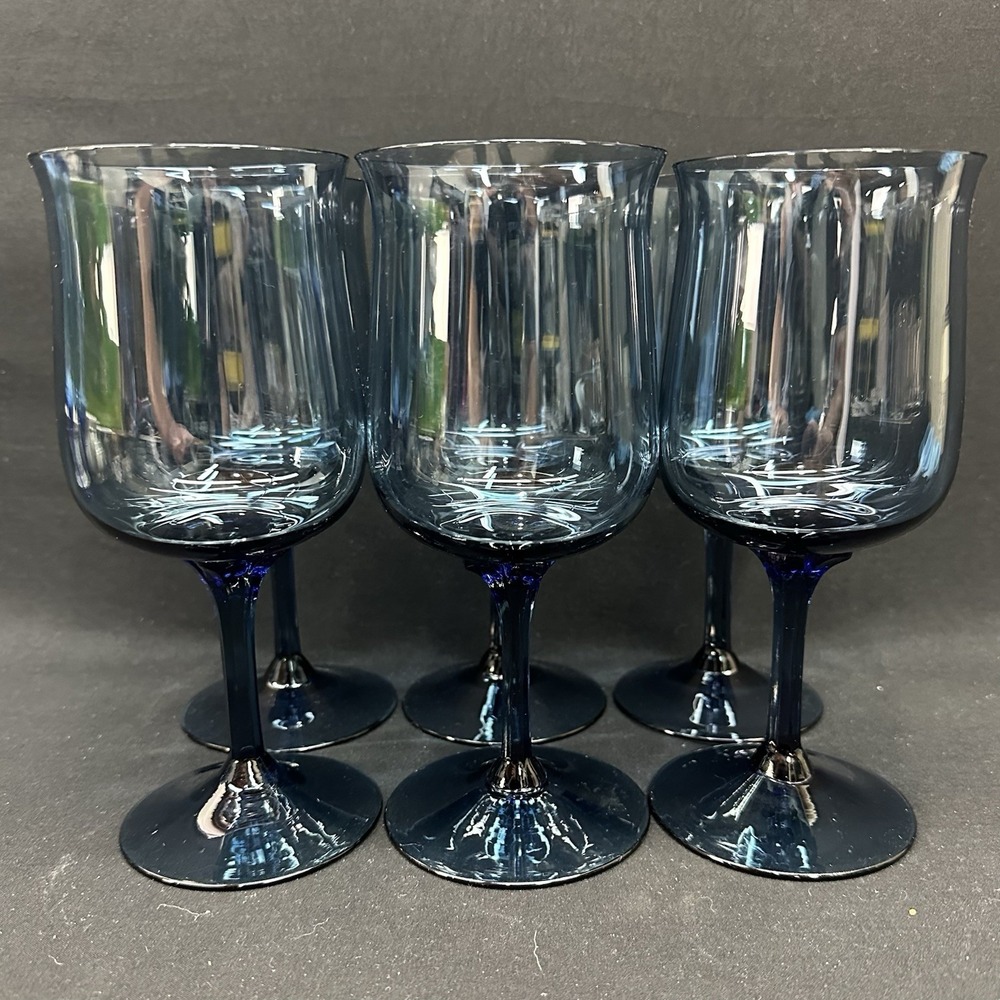 Lenox 'Blue Mist' 7 1/8" Crystal Water‎ Goblet, Set of 6 - Picture 2 of 14